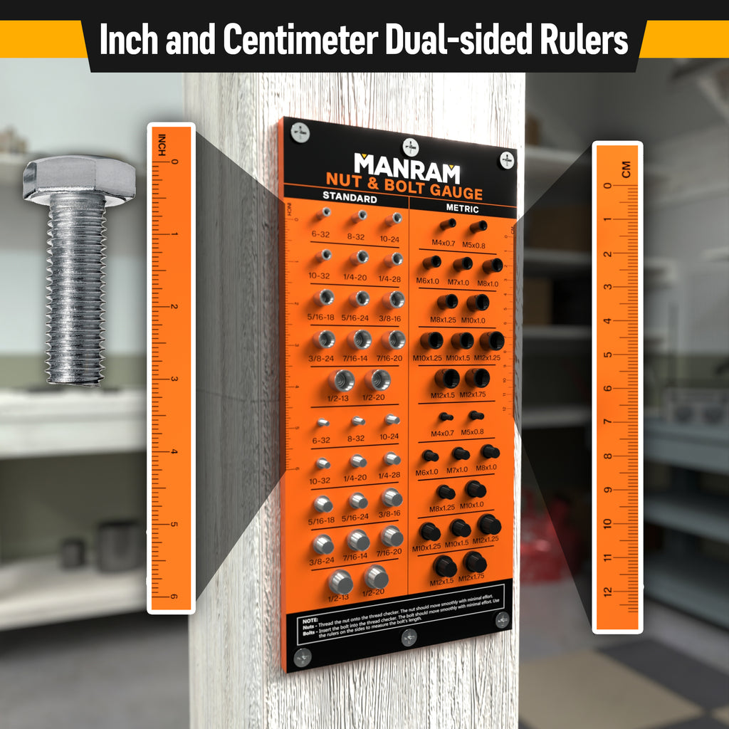 Nut & Bolt Thread Checker - Bolt Size and Thread Gauge Standard and Me –  Manram Tools