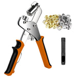 Grommet Tool Kit - 3/8 Inch Eyelet Press Pliers 10mm, Grommets Puncher with Hole Punch and 600 pcs Grommets